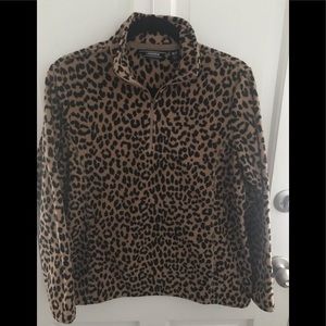 Leopard polar fleece light pullover 1/4 zip. MP